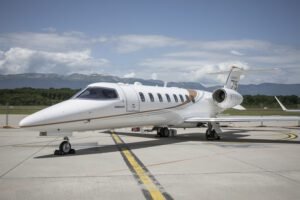 Lear Jet Air Ambulance ready for medical emergency transport, equipped with advanced medical facilities for critical patient care during flight